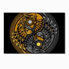 Yin-yang-owl-doodle-ornament-illustration Postcard 4 x 6  (pkg Of 10) by Simbadda