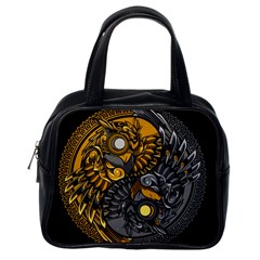 Yin-yang-owl-doodle-ornament-illustration Classic Handbag (one Side) by Simbadda