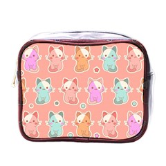 Cute-kawaii-kittens-seamless-pattern Mini Toiletries Bag (one Side) by Simbadda