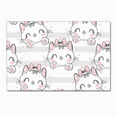 Cat-with-bow-pattern Postcards 5  X 7  (pkg Of 10) by Simbadda