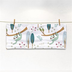 Pattern-sloth-woodland Hand Towel by Simbadda