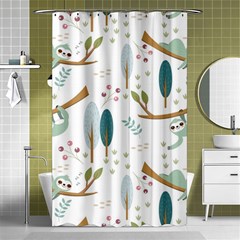 Pattern-sloth-woodland Shower Curtain 48  X 72  (small)  by Simbadda