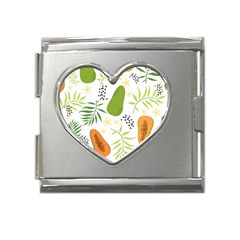 Seamless-tropical-pattern-with-papaya Mega Link Heart Italian Charm (18mm) by Simbadda