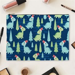 Cute-dinosaurs-animal-seamless-pattern-doodle-dino-winter-theme Cosmetic Bag (xl) by Simbadda