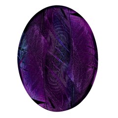 Feather Pattern Texture Form Oval Glass Fridge Magnet (4 Pack) by Grandong