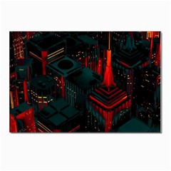 A Dark City Vector Postcard 4 x 6  (pkg Of 10) by Proyonanggan