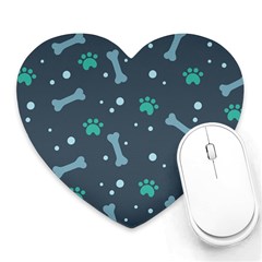 Bons Foot Prints Pattern Background Heart Mousepad by Bangk1t