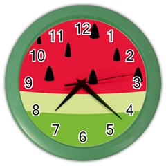 Watermelon Fruit Food Healthy Vitamins Nutrition Color Wall Clock by pakminggu