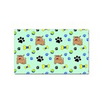 Dog Pattern Seamless Blue Background Scrapbooking Sticker Rectangular (100 pack) Front