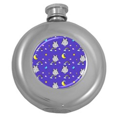 Texture Pattern Seamless Rainbow Background Dream Round Hip Flask (5 Oz) by pakminggu