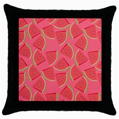 Watermelon Background Watermelon Wallpaper Throw Pillow Case (black) by pakminggu