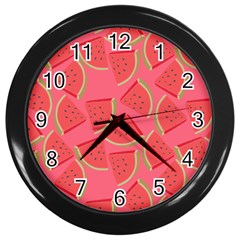 Watermelon Background Watermelon Wallpaper Wall Clock (black) by pakminggu