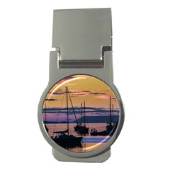 Twilight Over Ushuaia Port Money Clips (round)  by dflcprintsclothing