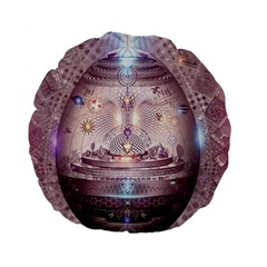 Cosmic Egg Sacred Geometry Art Standard 15  Premium Flano Round Cushions by Grandong