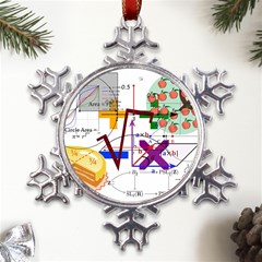 Mathematics Formula Physics School Metal Large Snowflake Ornament by Grandong