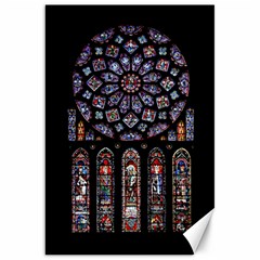 Chartres Cathedral Notre Dame De Paris Stained Glass Canvas 20  X 30  by Grandong