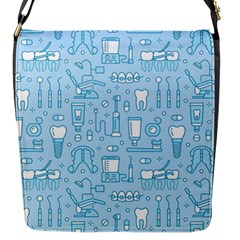 Dentist Blue Seamless Pattern Flap Closure Messenger Bag (s) by Grandong