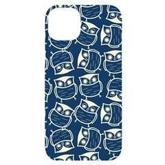 Cute Seamless Owl Background Pattern Iphone 14 Plus Black Uv Print Case by Grandong