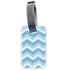 Seamless Pattern Of Cute Summer Blue Line Zigzag Luggage Tag (two Sides) by Grandong