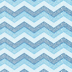 Seamless Pattern Of Cute Summer Blue Line Zigzag Play Mat (square) by Grandong