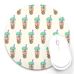 Cute Boba Round Mousepad by artworkshop