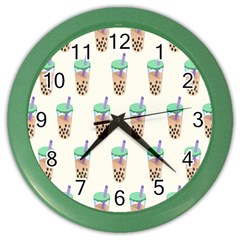 Cute Boba Color Wall Clock by artworkshop