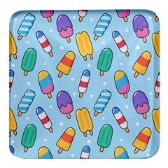 Cute-kawaii-ice-cream-seamless-pattern Square Glass Fridge Magnet (4 Pack) by pakminggu