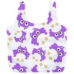 Purple-owl-pattern-background Full Print Recycle Bag (xl) by pakminggu