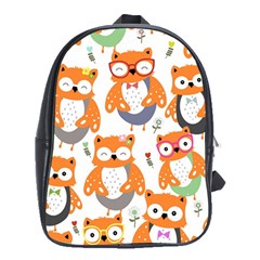 Cute-colorful-owl-cartoon-seamless-pattern School Bag (xl) by pakminggu