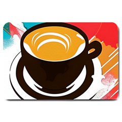 Coffee Tea Cappuccino Large Doormat by uniart180623