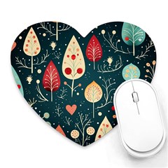 Christmas Tree Pattern Heart Mousepad by pakminggu