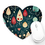 Christmas Tree Pattern Heart Mousepad Front