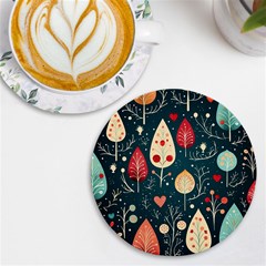 Christmas Tree Pattern Uv Print Round Tile Coaster by pakminggu