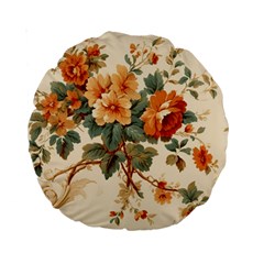 Flowers Leaves Swirl Plant Standard 15  Premium Round Cushions by pakminggu