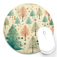 Christmas Tree Round Mousepad by pakminggu