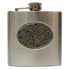 Pattern Abstract Runes Graphic Hip Flask (6 Oz) by pakminggu