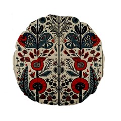 Flowers Leaves Floral Standard 15  Premium Flano Round Cushions by pakminggu