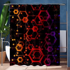 Abstract Red Geometric Shower Curtain 60  X 72  (medium)  by Cowasu