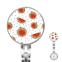 Seamless Background Pattern With Watermelon Slices Stainless Steel Nurses Watch by pakminggu