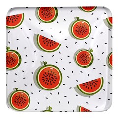 Seamless Background Pattern With Watermelon Slices Square Glass Fridge Magnet (4 Pack) by pakminggu