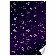 Vector Seamless Dark Zodiac Sign Star Symbol Pattern Canvas 24  X 36  by Bedest