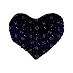 Vector Seamless Dark Zodiac Sign Star Symbol Pattern Standard 16  Premium Flano Heart Shape Cushions Back