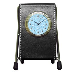 Dentist Blue Seamless Pattern Pen Holder Desk Clock by Bedest