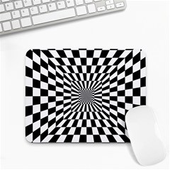 Optical-illusion-chessboard-tunnel Small Mousepad by Bedest