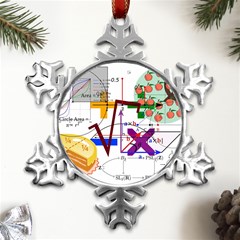 Mathematics Formula Physics School Metal Small Snowflake Ornament by Bedest