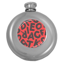 Letters Alphabet Typography Texture Round Hip Flask (5 Oz) by pakminggu