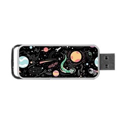 Cat And Dog Space Pattern Portable Usb Flash (two Sides) by pakminggu