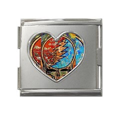 Grateful Dead Rock Band Mega Link Heart Italian Charm (18mm) by Cowasu