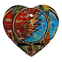 Grateful Dead Rock Band Heart Ornament (two Sides) by Cowasu