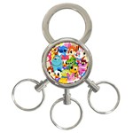 Illustration Cartoon Character Animal Cute 3-Ring Key Chain Front